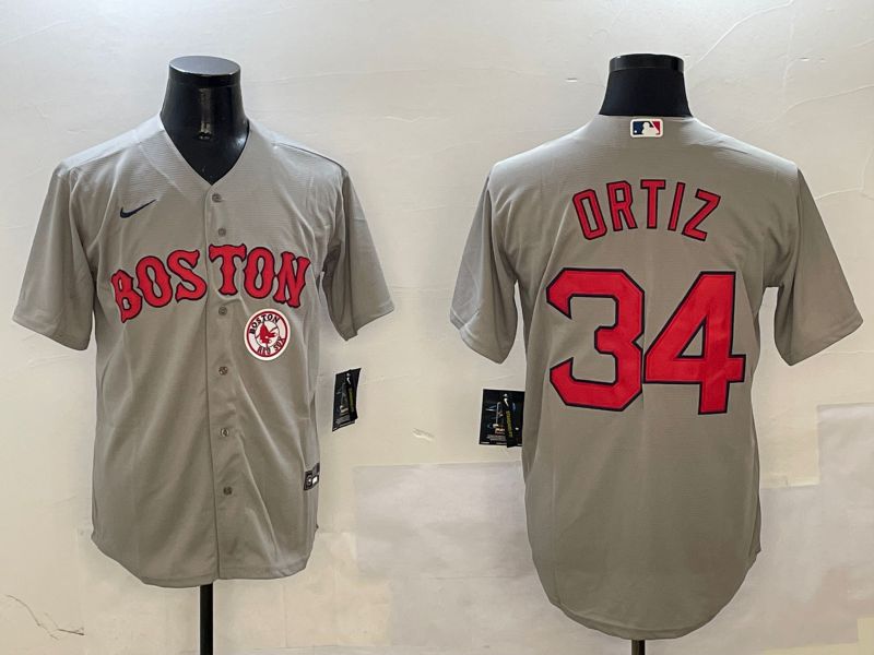 Men Boston Red Sox #34 Ortiz Grey Game 2025 Nike MLB Jersey style 1->boston red sox->MLB Jersey